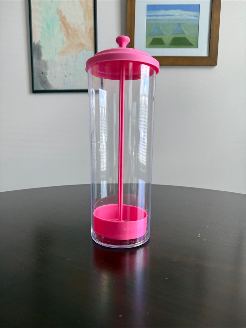 Pink Clear straw holder